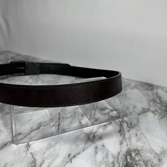 Columbia Black Brown Belt Mens Size 40 Dark Tone Metal Hardware - Picture 11 of 14